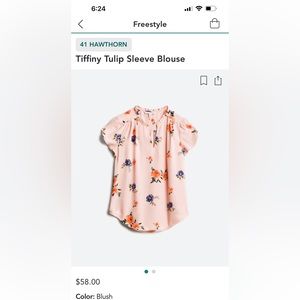 Stitch fix 41 Hawthorne brand blouse in blush.